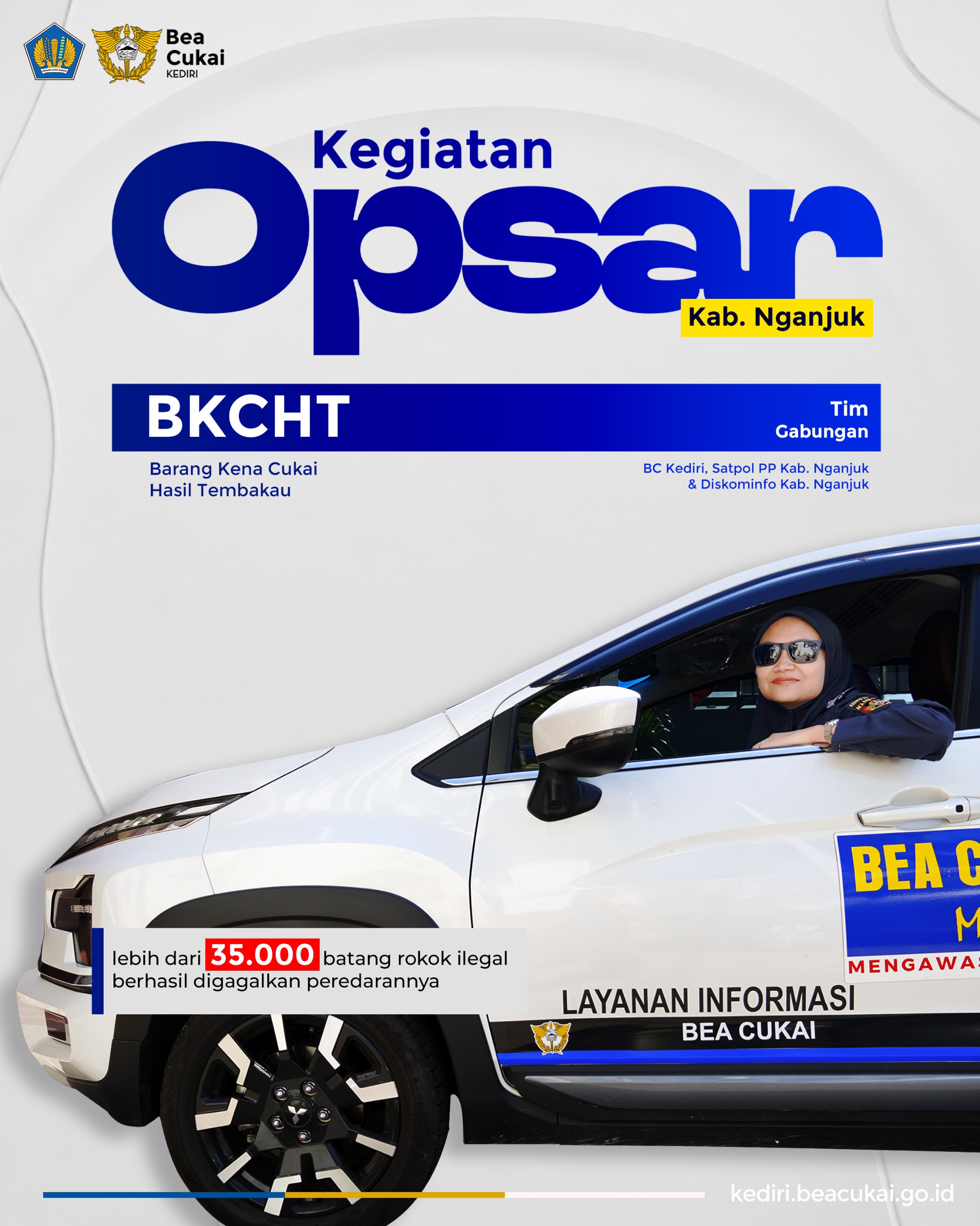 Operasi Pasar Bersama Satpol PP Kabupaten Nganjuk Jaring Puluhan Ribu Rokok Ilegal