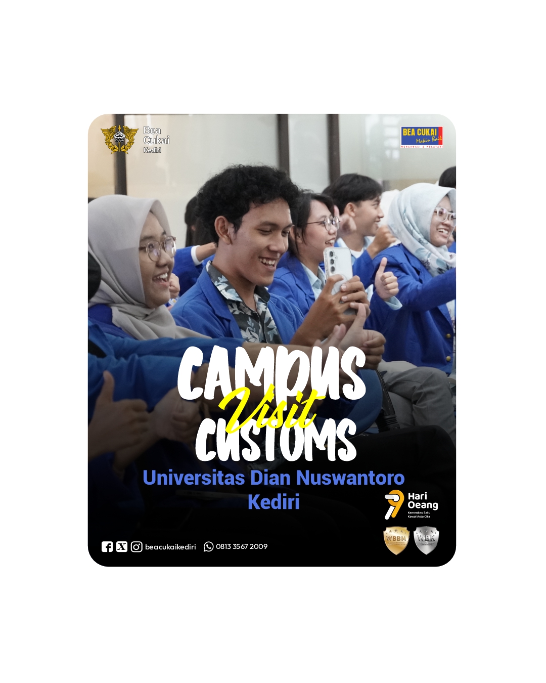 Bea Cukai Kediri Terima Kunjungan dari Universitas Dian Nuswantoro Kedir