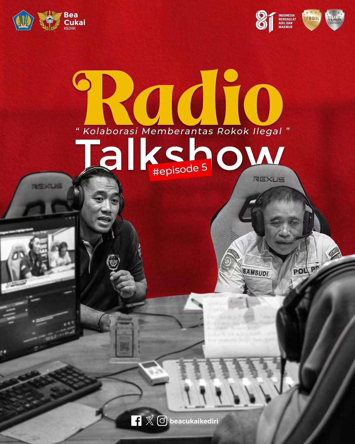 Talkshow Pemberantasan Rokok Ilegal Bersama Satpol PP Kabupaten Jombang, Komitmen Bea Cukai Kediri untuk Meningkatkan Pemahaman Terkait Pemberantasan Rokok Ilegal