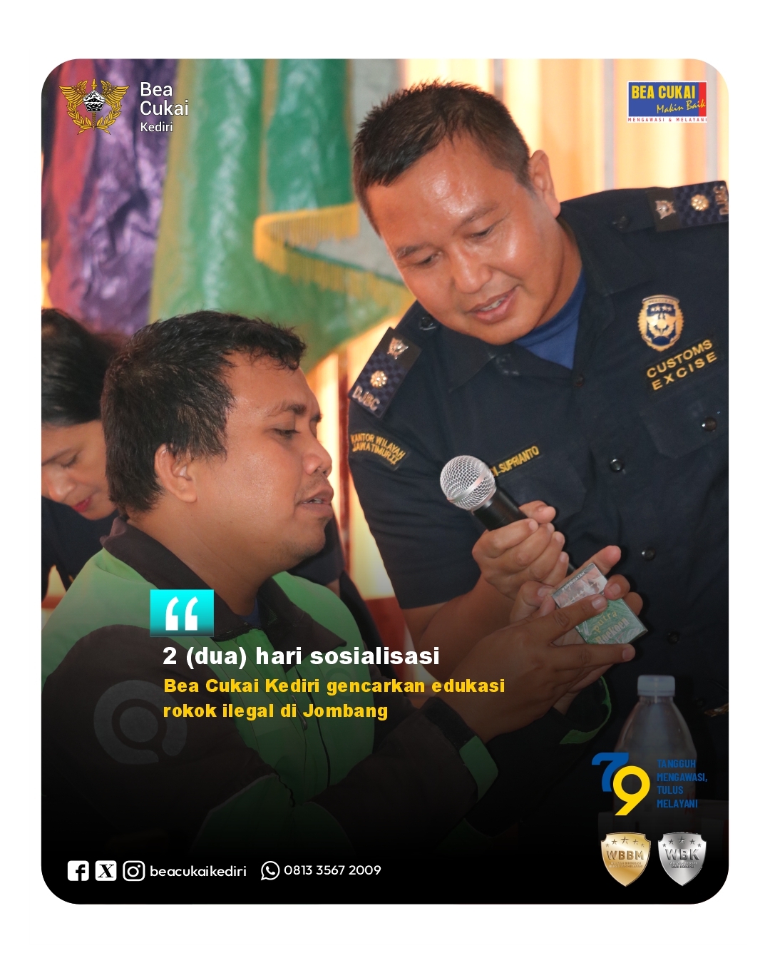 Bea Cukai Kediri Bersama Satpol PP Jombang Gelar Sosialisasi Cukai Dua Hari Berturut-Turut