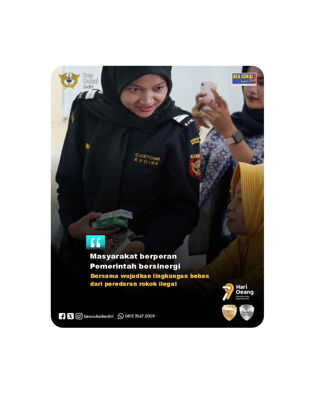 Sosialisasi Cukai di Balai Desa Tanjung, Pagu, Kabupaten Kediri