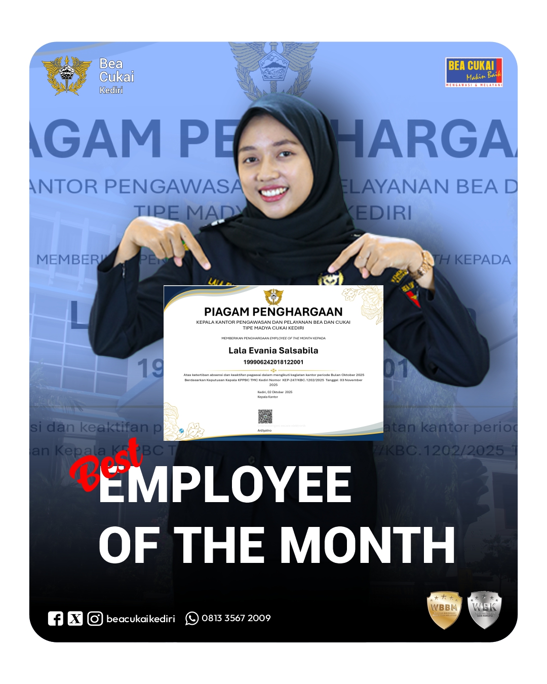 Pegawai teladan bulan Oktober